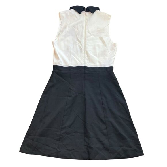 Betsey Johnson Dress WMNS 6 Black & White Scalloped Collared Button Down Modest - Picture 8 of 11